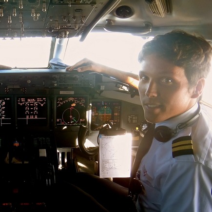 Pilot Renaud in cockpit